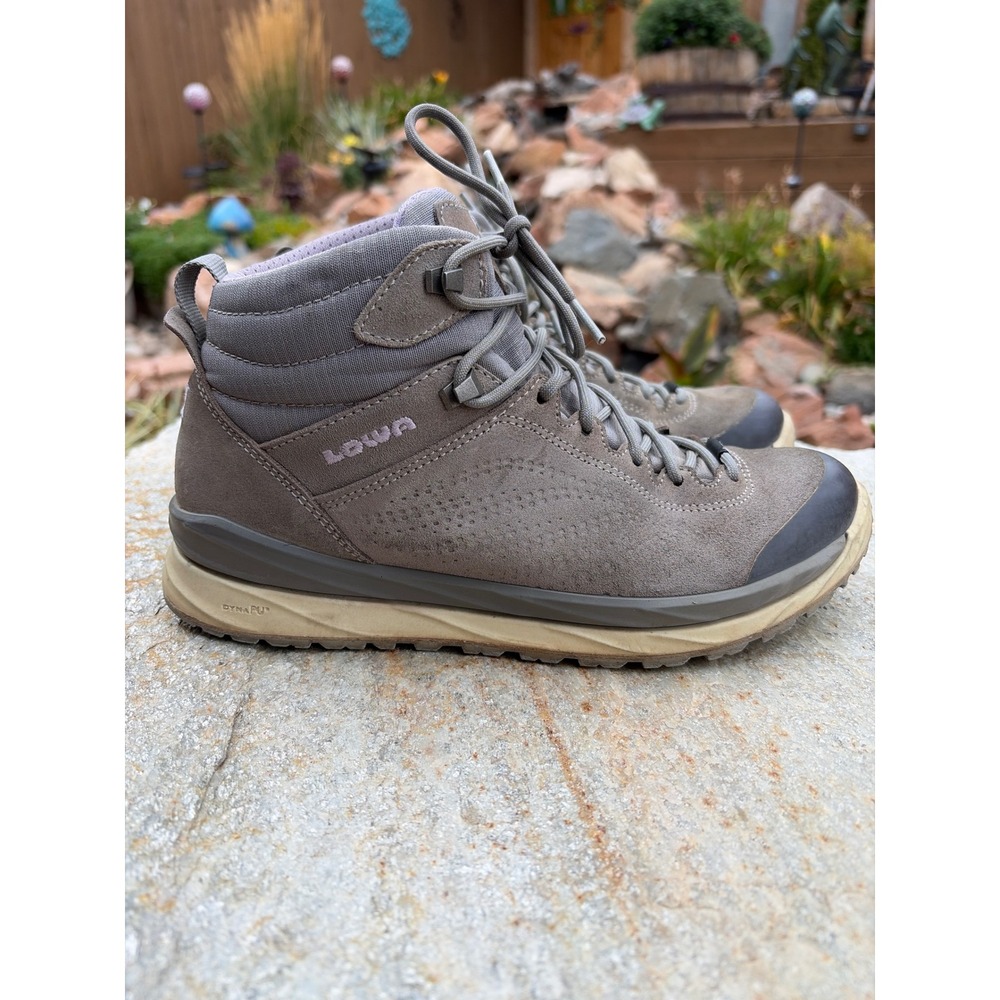LOWA Malta GTX Mid Ws Grey Suede Gore-Tex Hiking Boots Womens 8 320511 0923